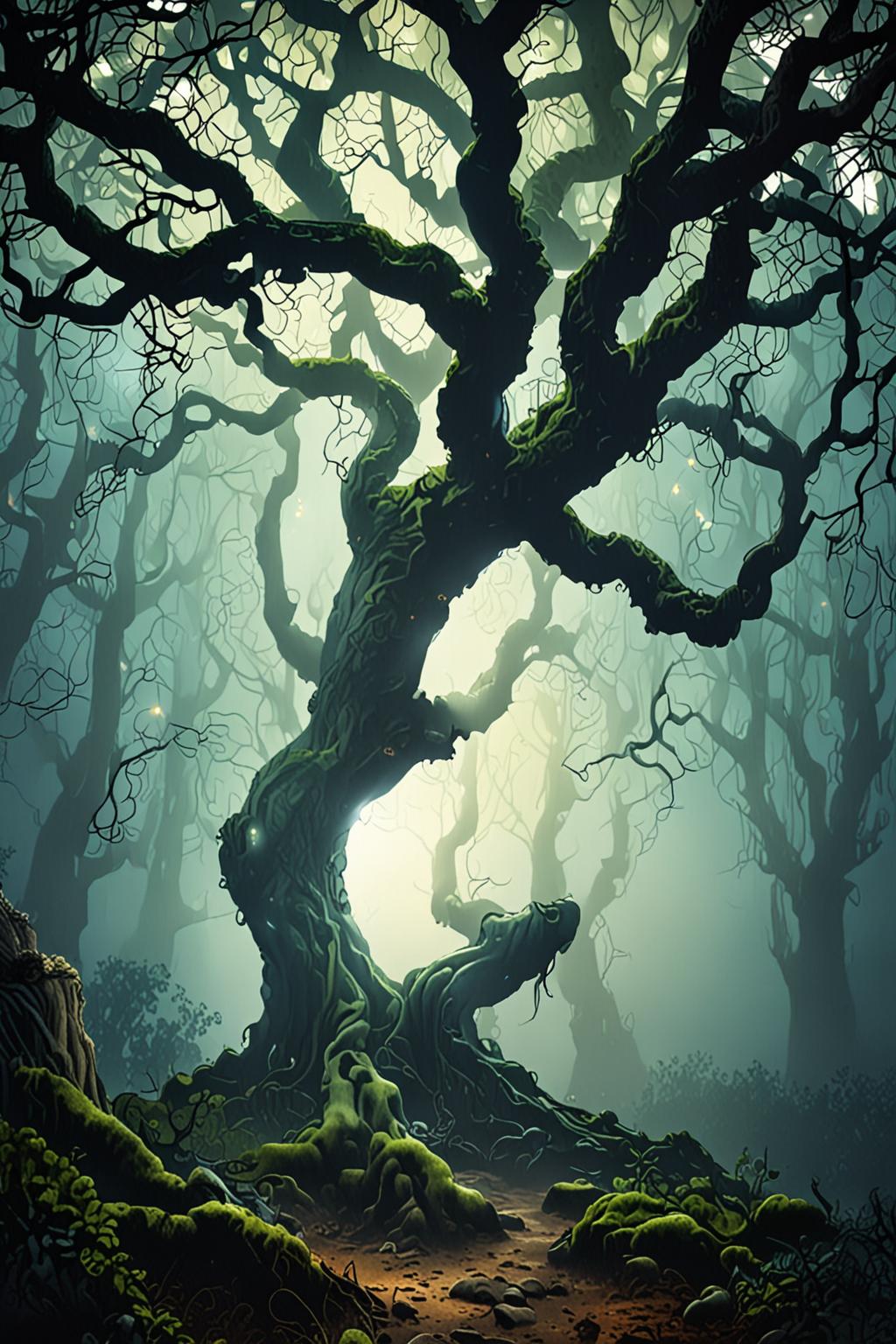 Enchanted Dark Forest Light