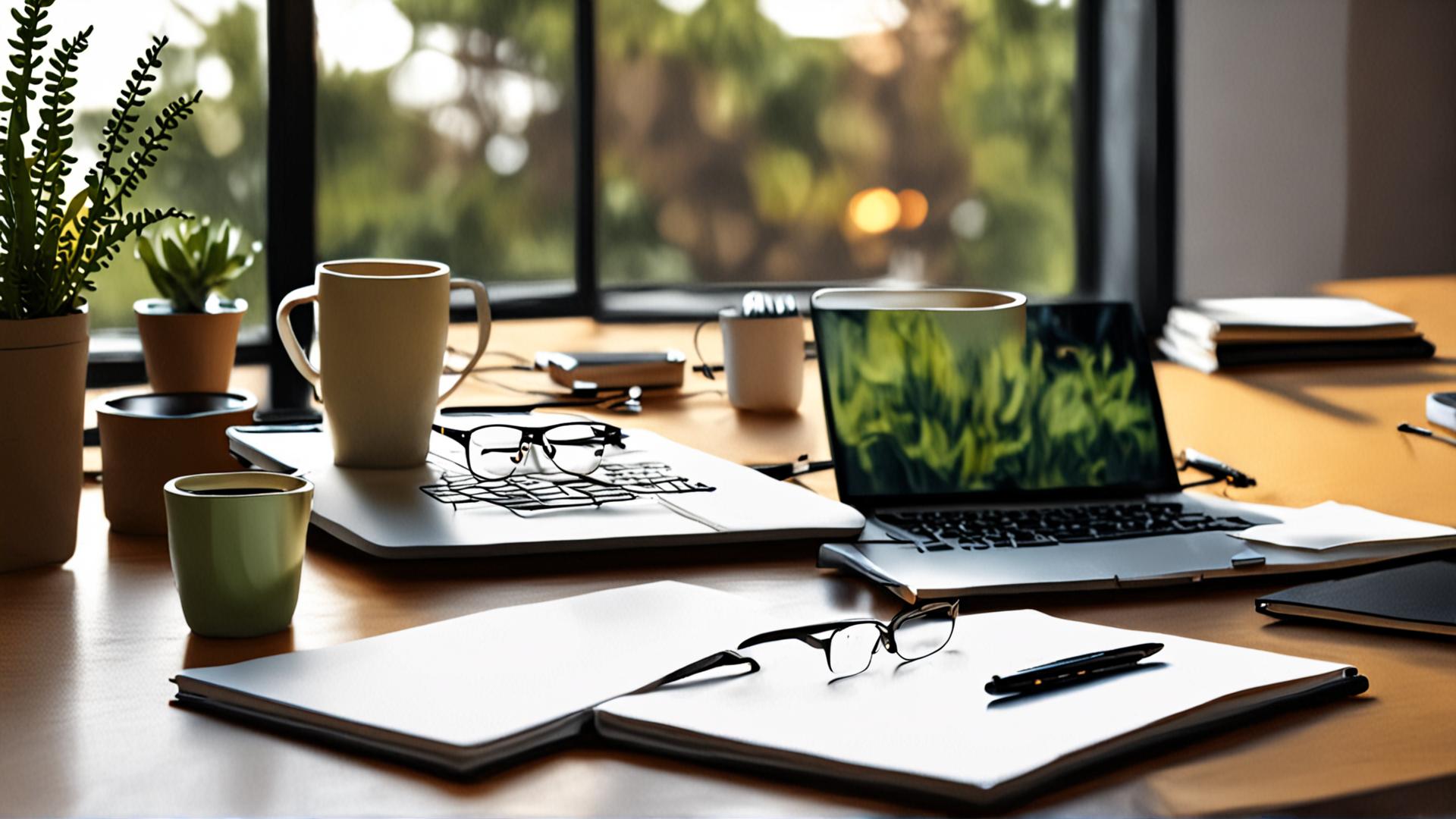 Morning Work Desk With Coffee