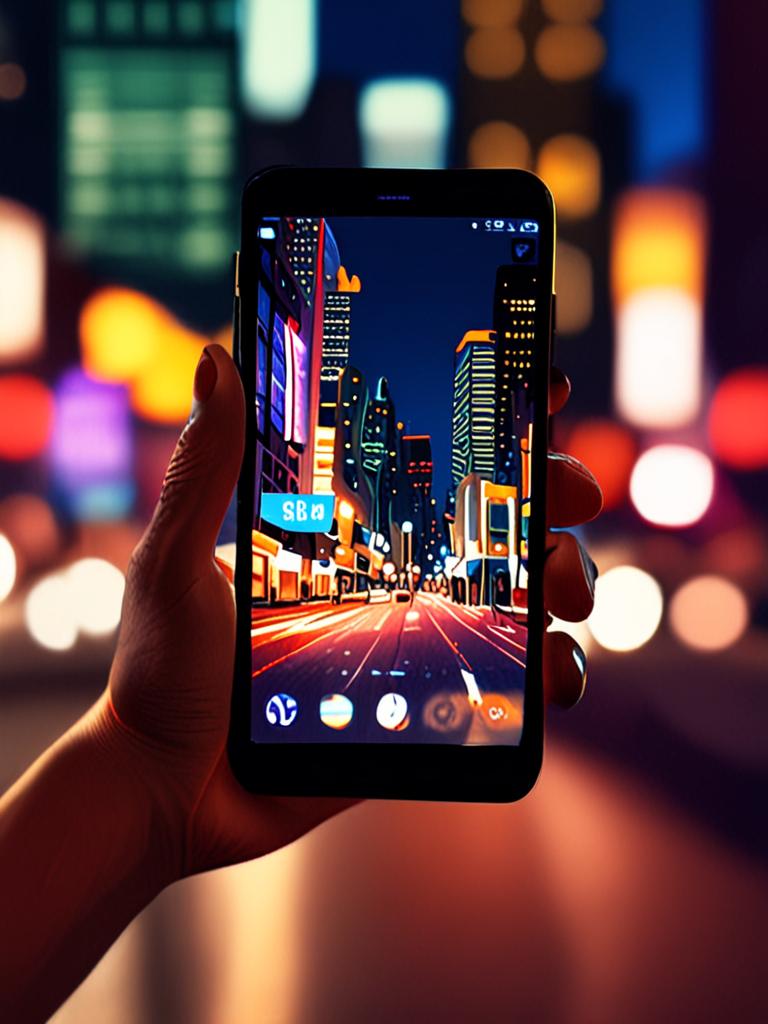 Person Holding New Glowing Phone at Night