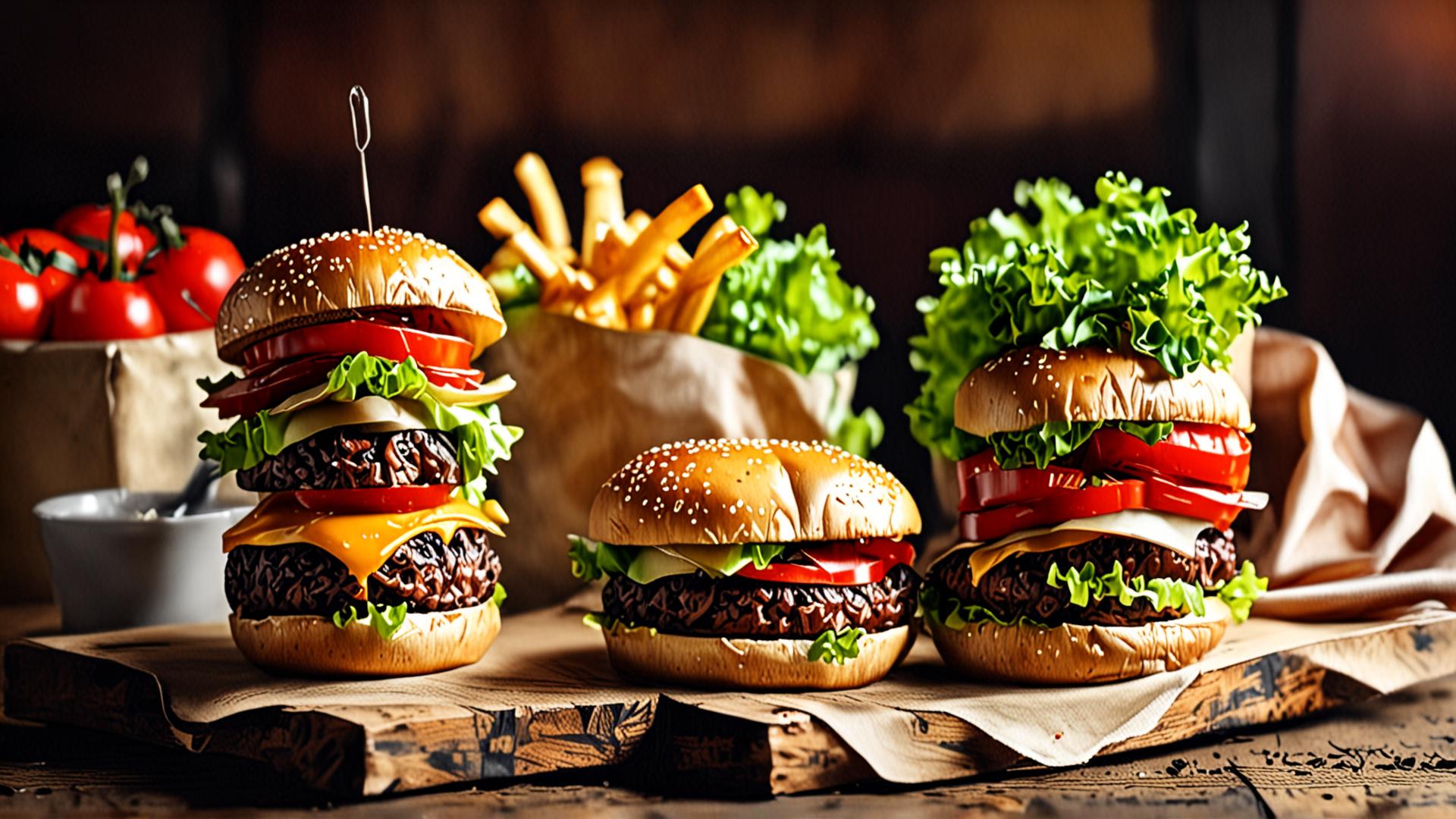 Tasty Burger with Fries