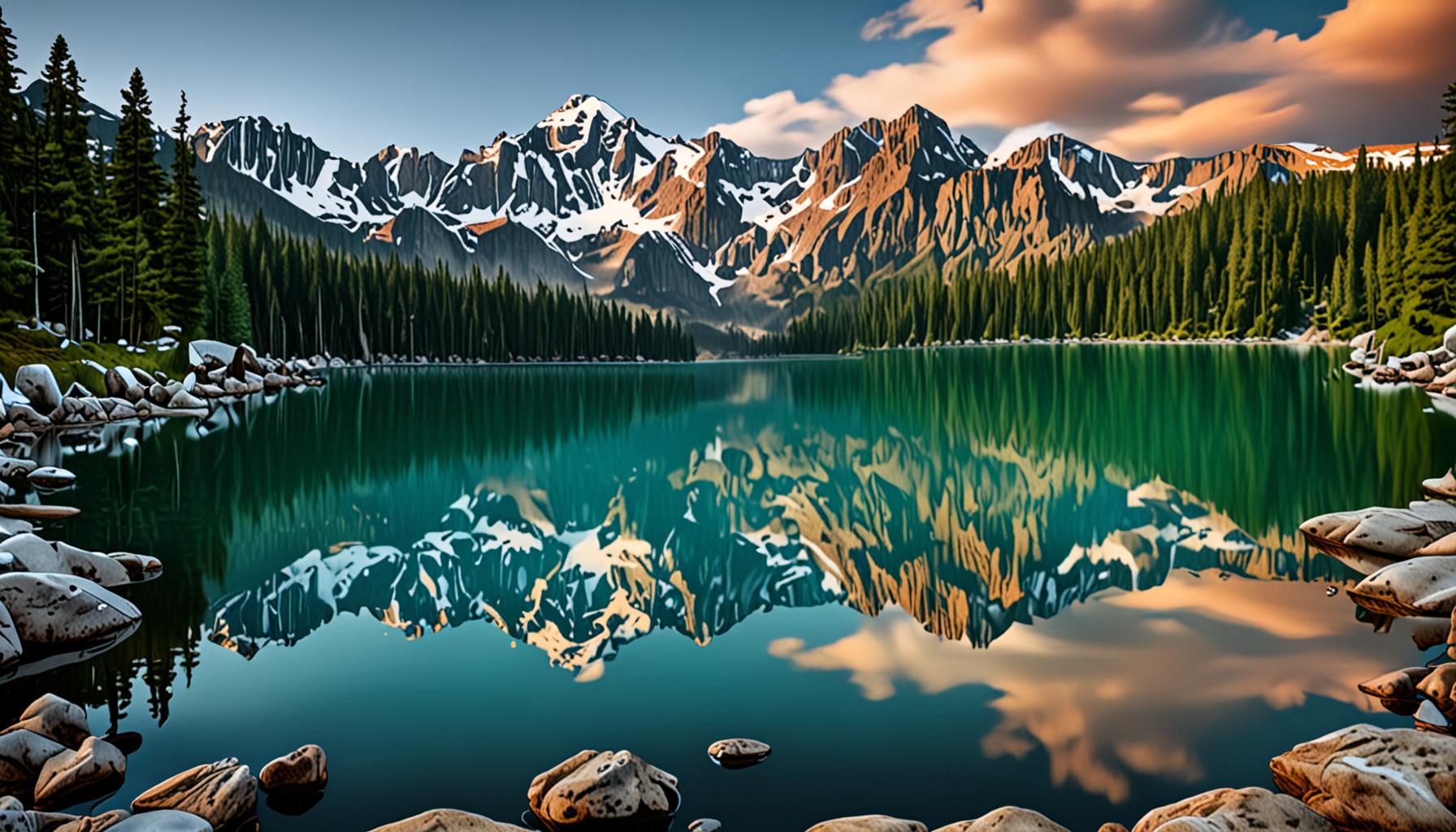 Calm Mountain Lake Reflection