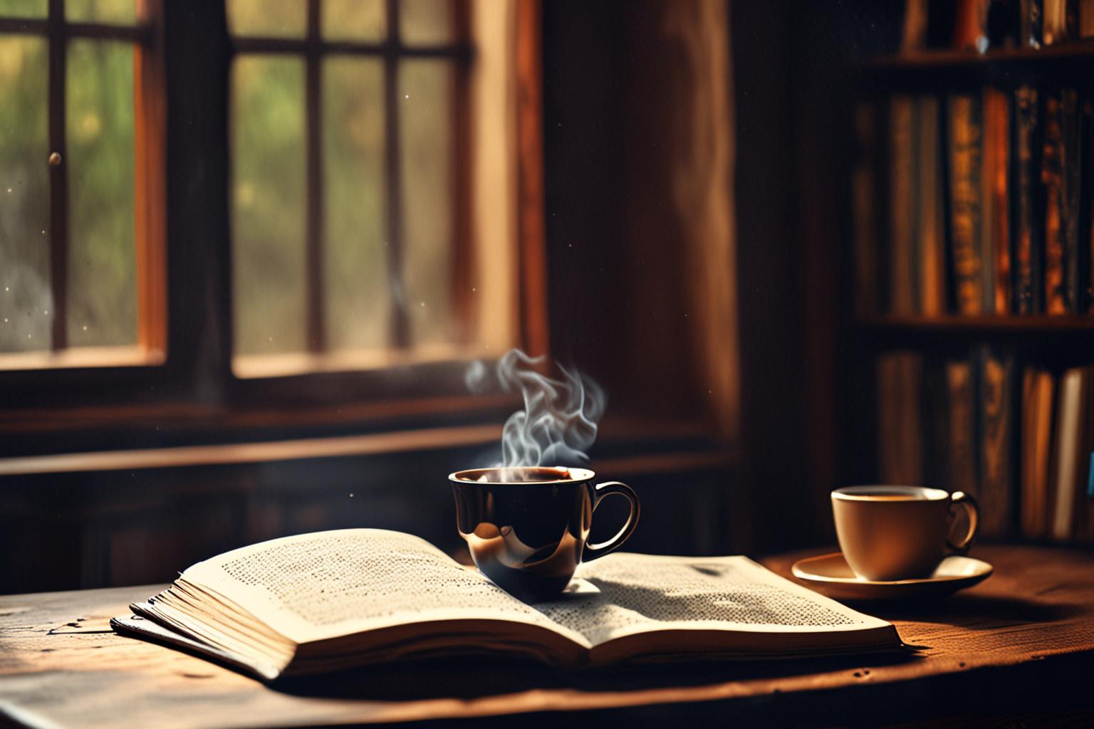 Old Books and Coffee Cup