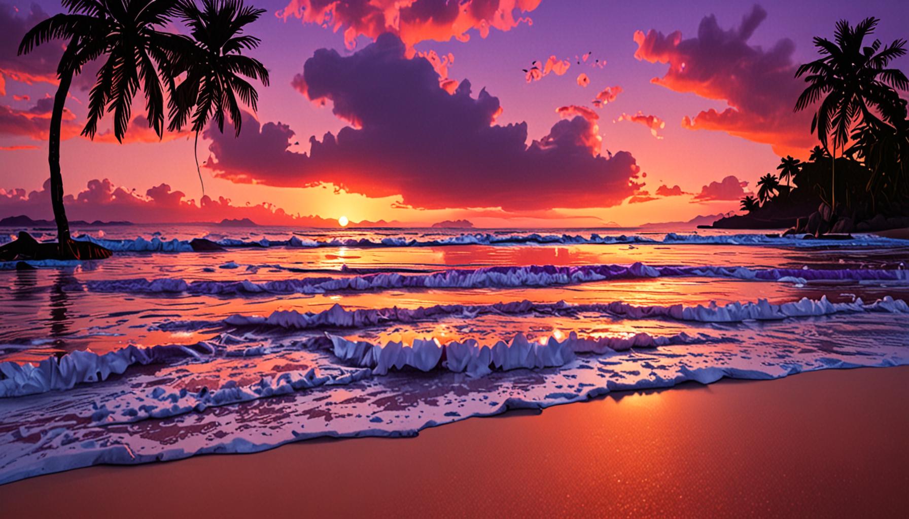 Orange Sunset Beach