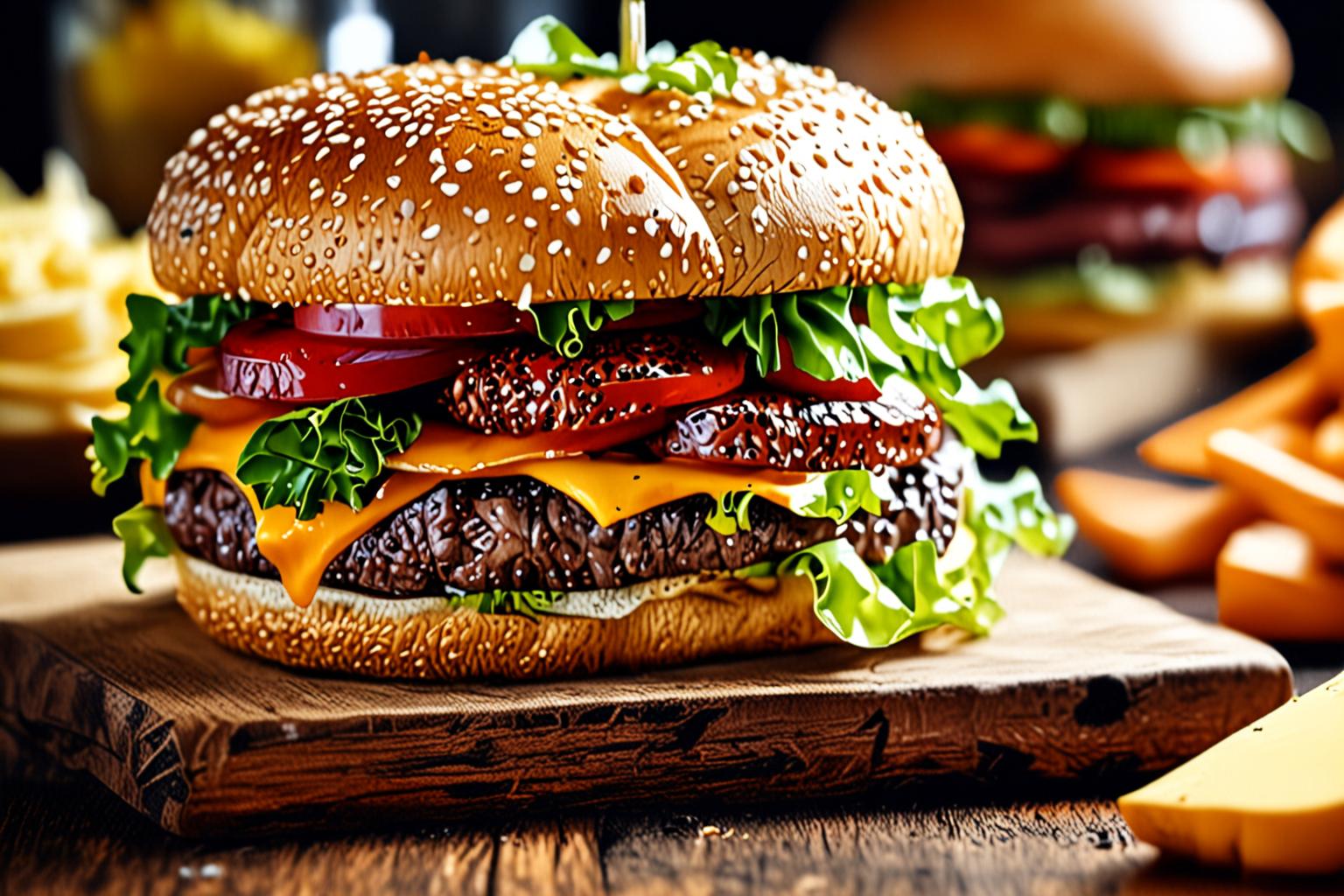 Tasty Burger Close Up Stock Image