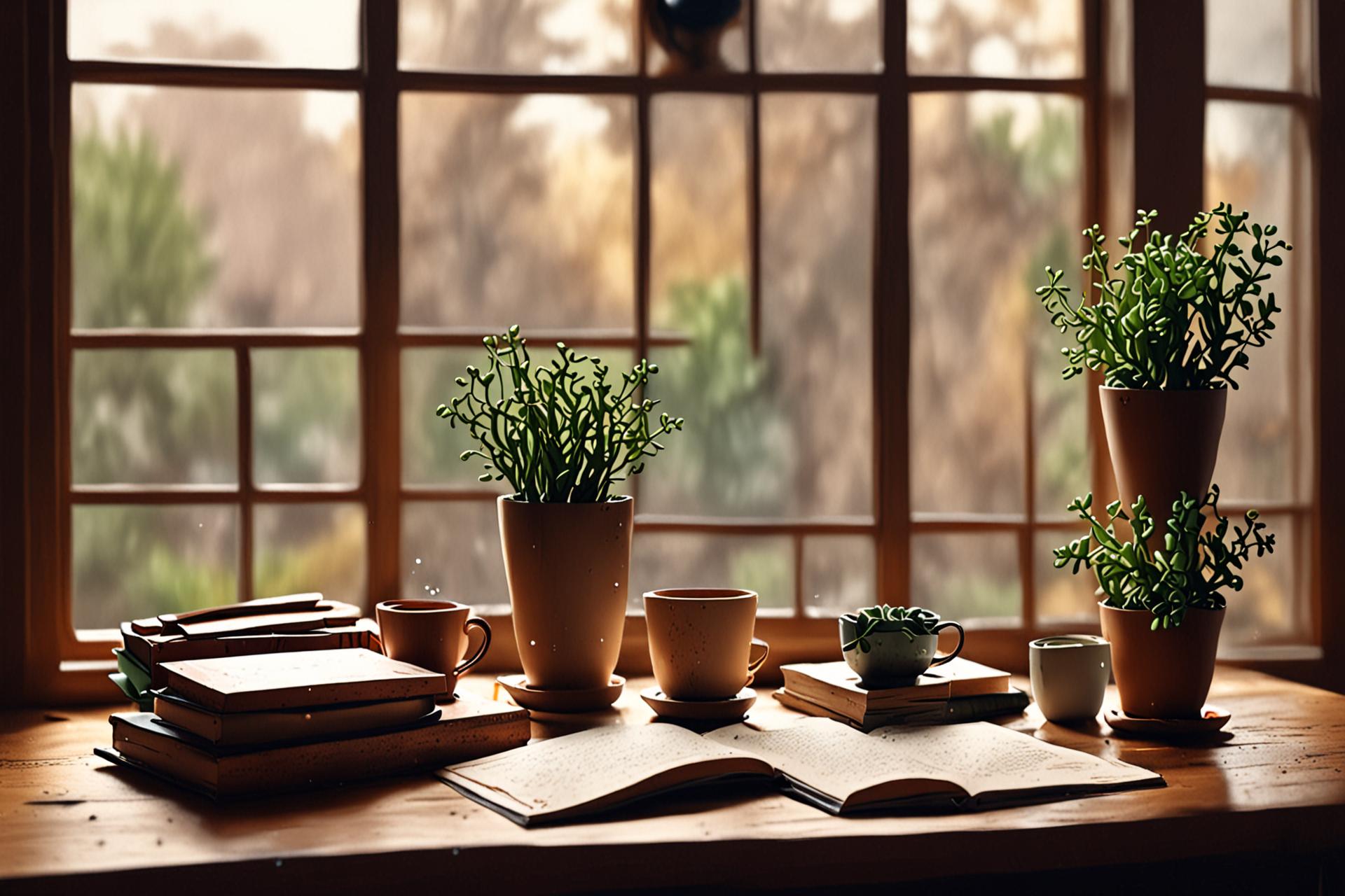 Warm Study Table at Home